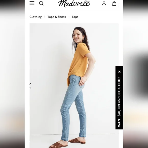 Madewell Lightweight Minimalist novel tie front top - Picture 5 of 10